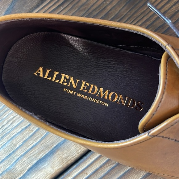 New Allen Edmonds Brown Leather Derby Oxfords Dress Shoes Mens 10 - Picture 2 of 7